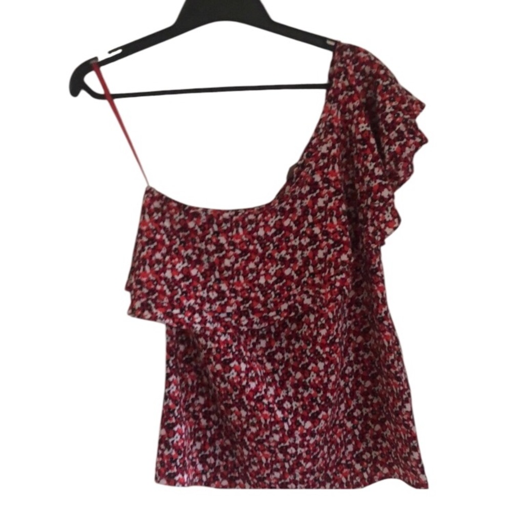 Michael Kors Dainty Delicate Tiny Floral One-Shoulder top